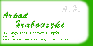 arpad hrabovszki business card