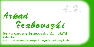 arpad hrabovszki business card